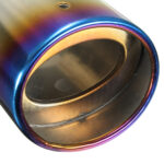 2.5″ Grilled Blue Chrome Stainless Steel Exhaust Muffler Tip Pipe Universal - Image 3