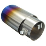 2.5″ Grilled Blue Chrome Stainless Steel Exhaust Muffler Tip Pipe Universal - Image 5